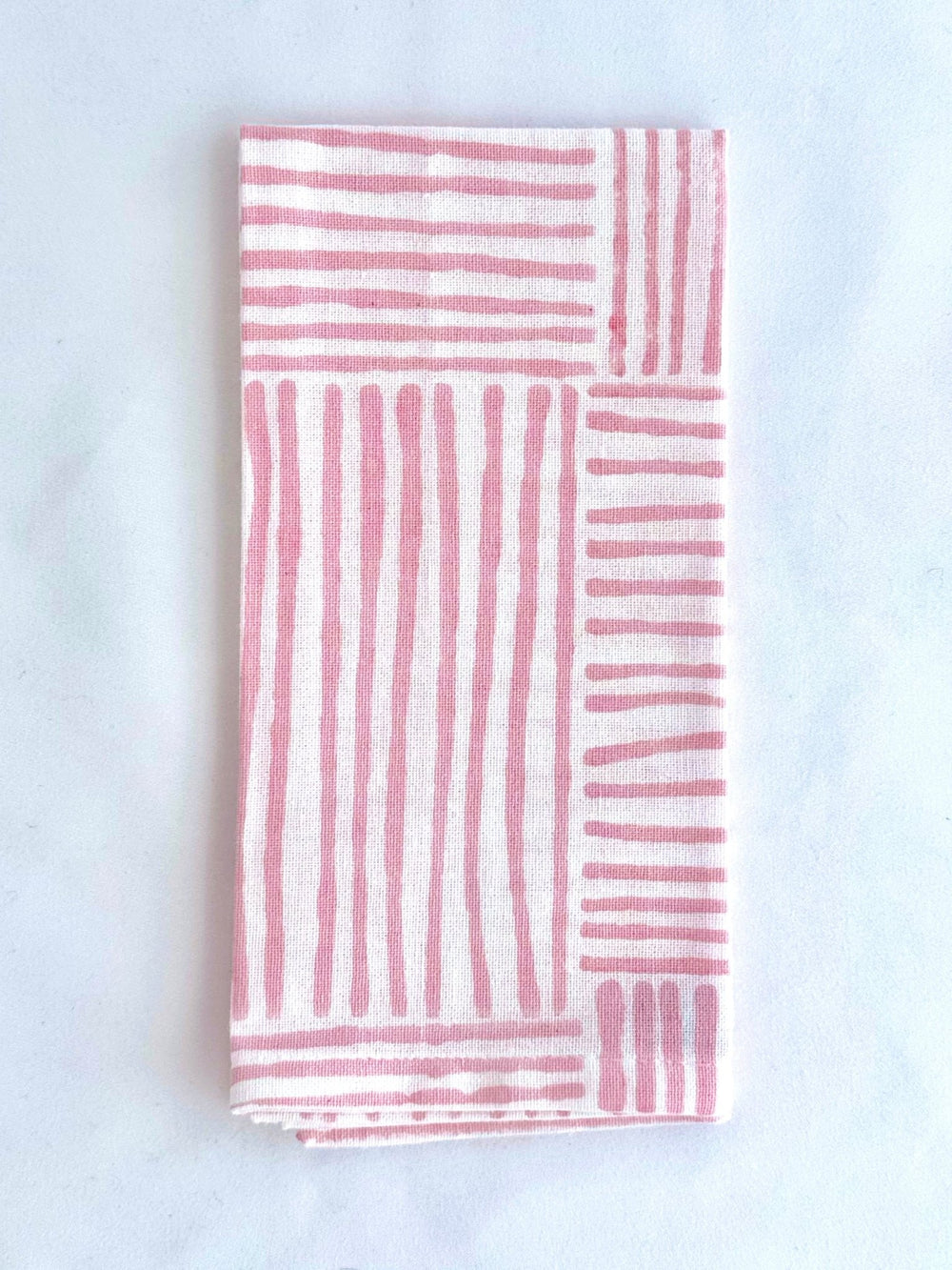 Organic Napkins (set of 4) - Striped, Rose - The Mended Company