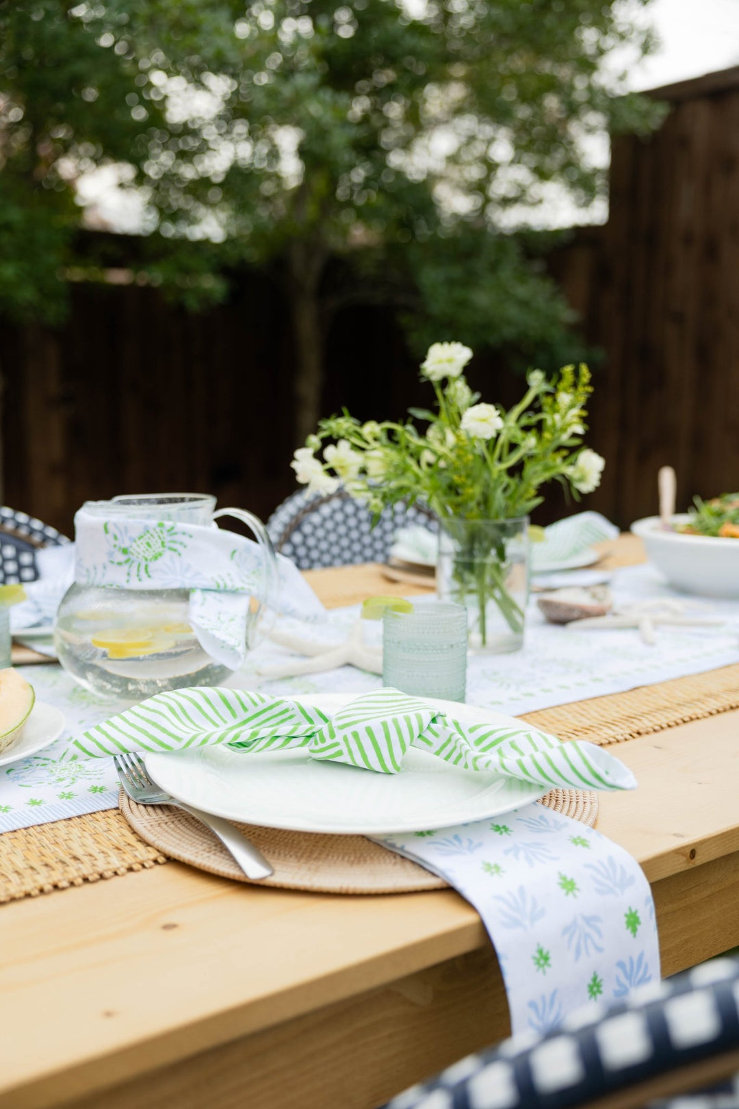 Organic Napkins (set of 4) - Striped, Vine - The Mended Company