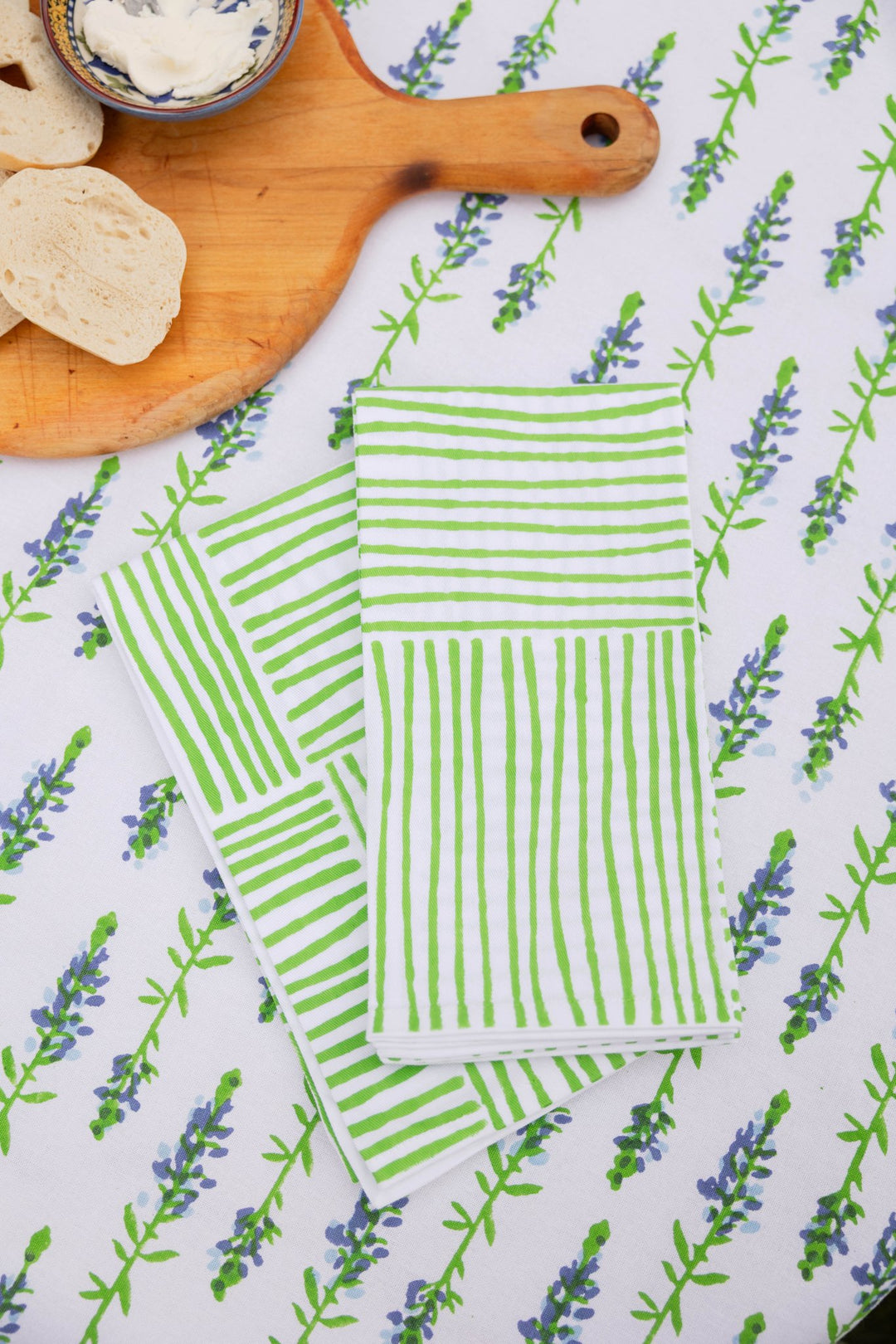 Organic Napkins (set of 4) - Striped, Vine - The Mended Company
