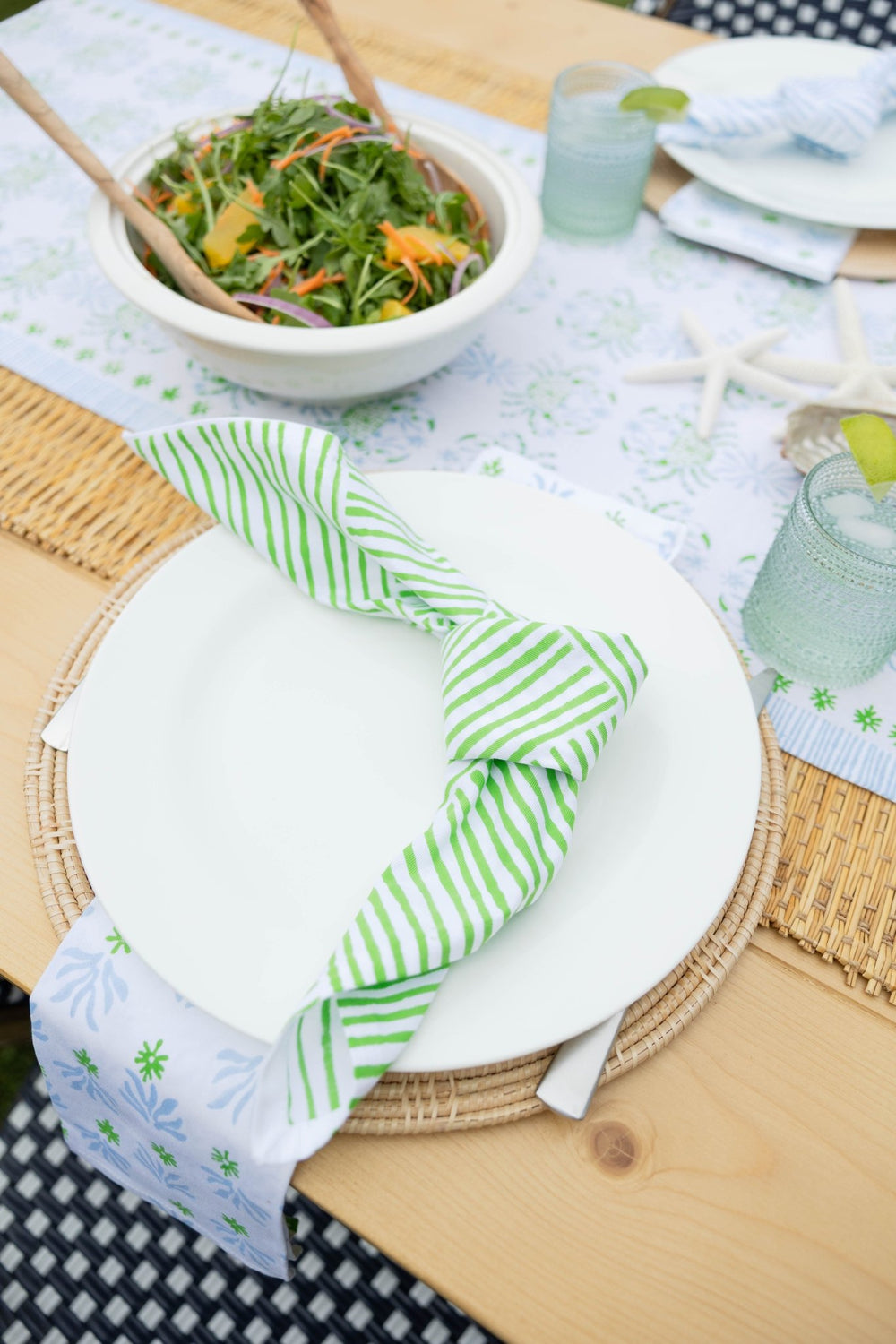 Organic Napkins (set of 4) - Striped, Vine - The Mended Company