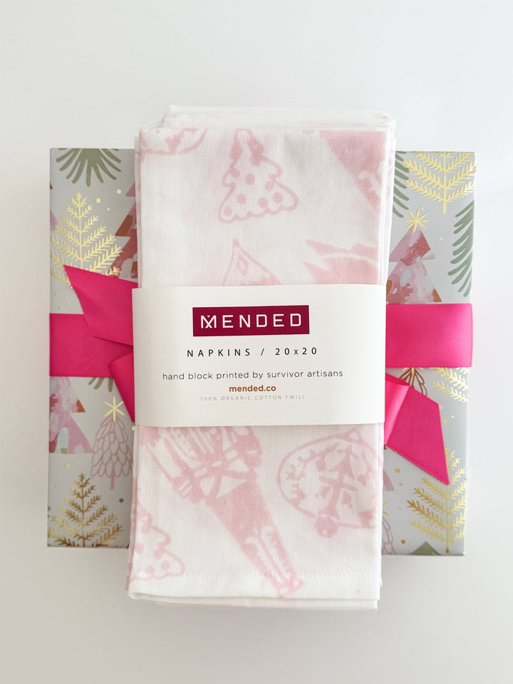 Organic Napkins (set of 4) - Sugar Plum, Rose - The Mended Company