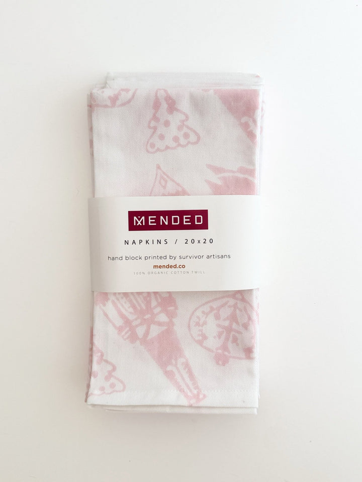 Organic Napkins (set of 4) - Sugar Plum, Rose - The Mended Company