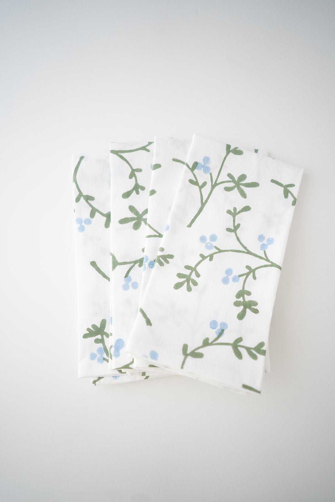 Organic Napkins (set of 4) - Winterberry, Uniform Blue & Sage - The Mended Company