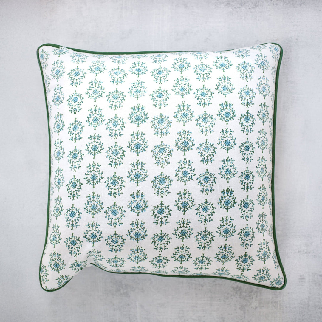 Pillow Sham - Lotus, Sage & Uniform Blue - The Mended Company