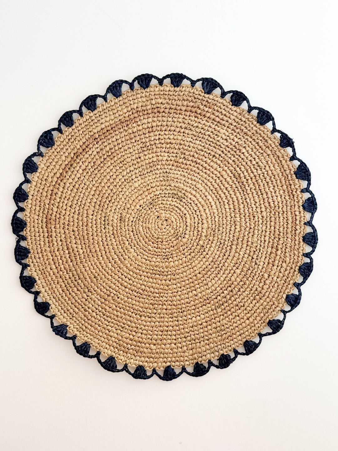 Placemats: Navy & Natural Rattan - The Mended Company