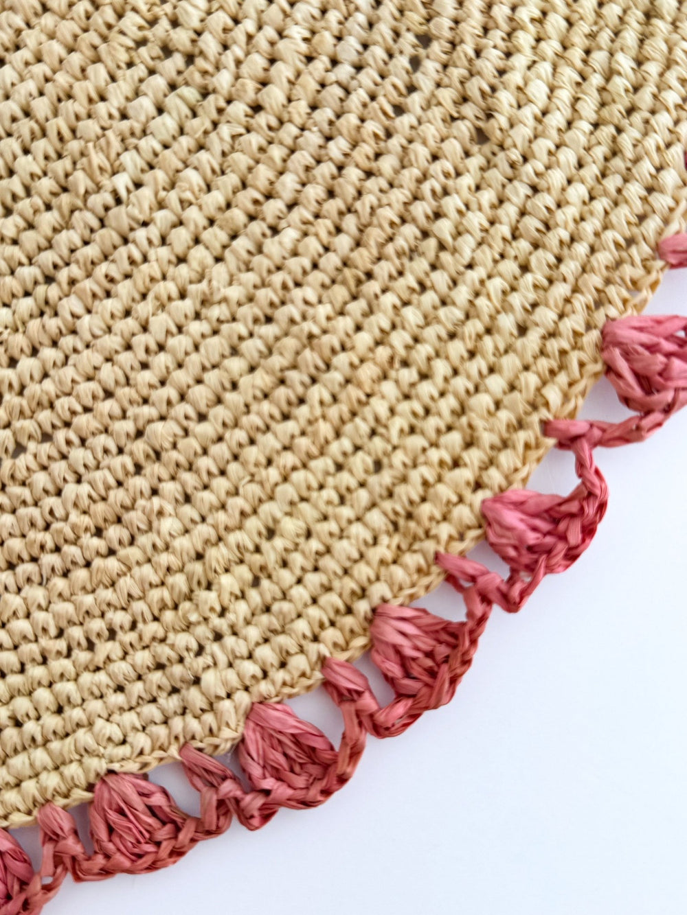Placemats: Pink & Natural Rattan - The Mended Company
