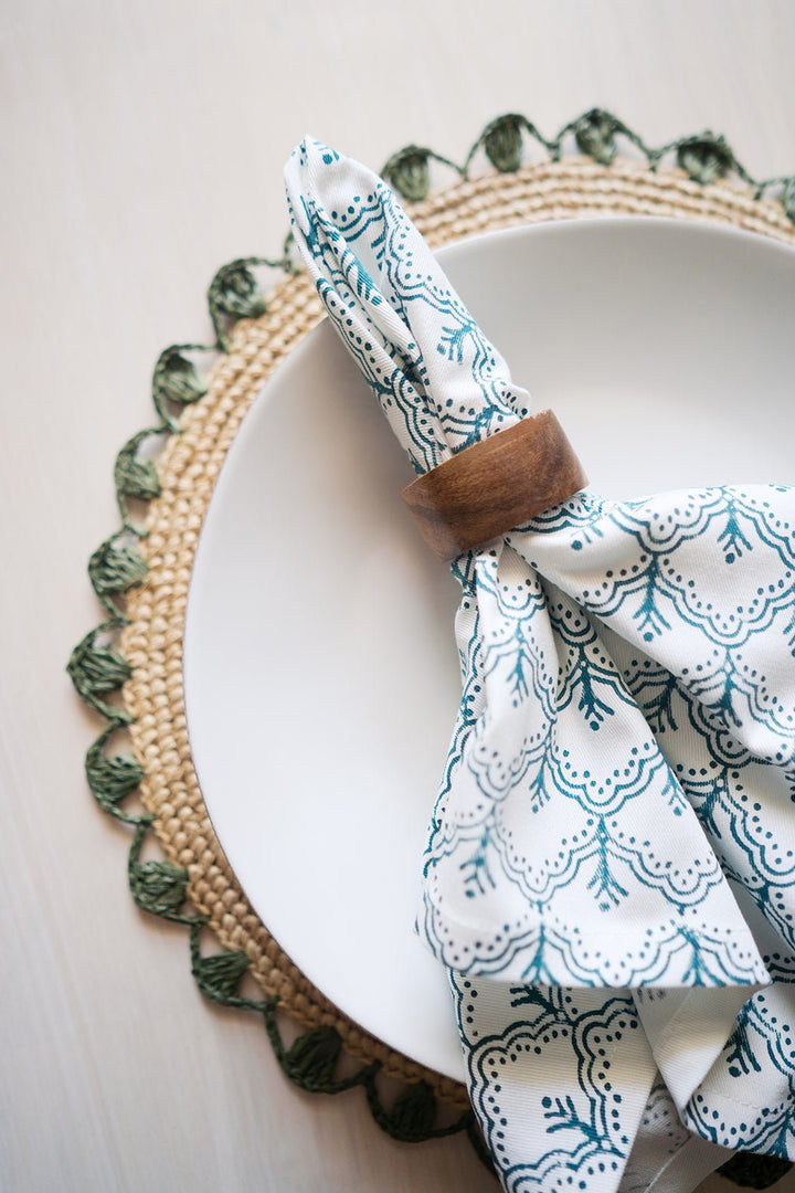 Placemats: Sage &amp; Natural Rattan - The Mended Company