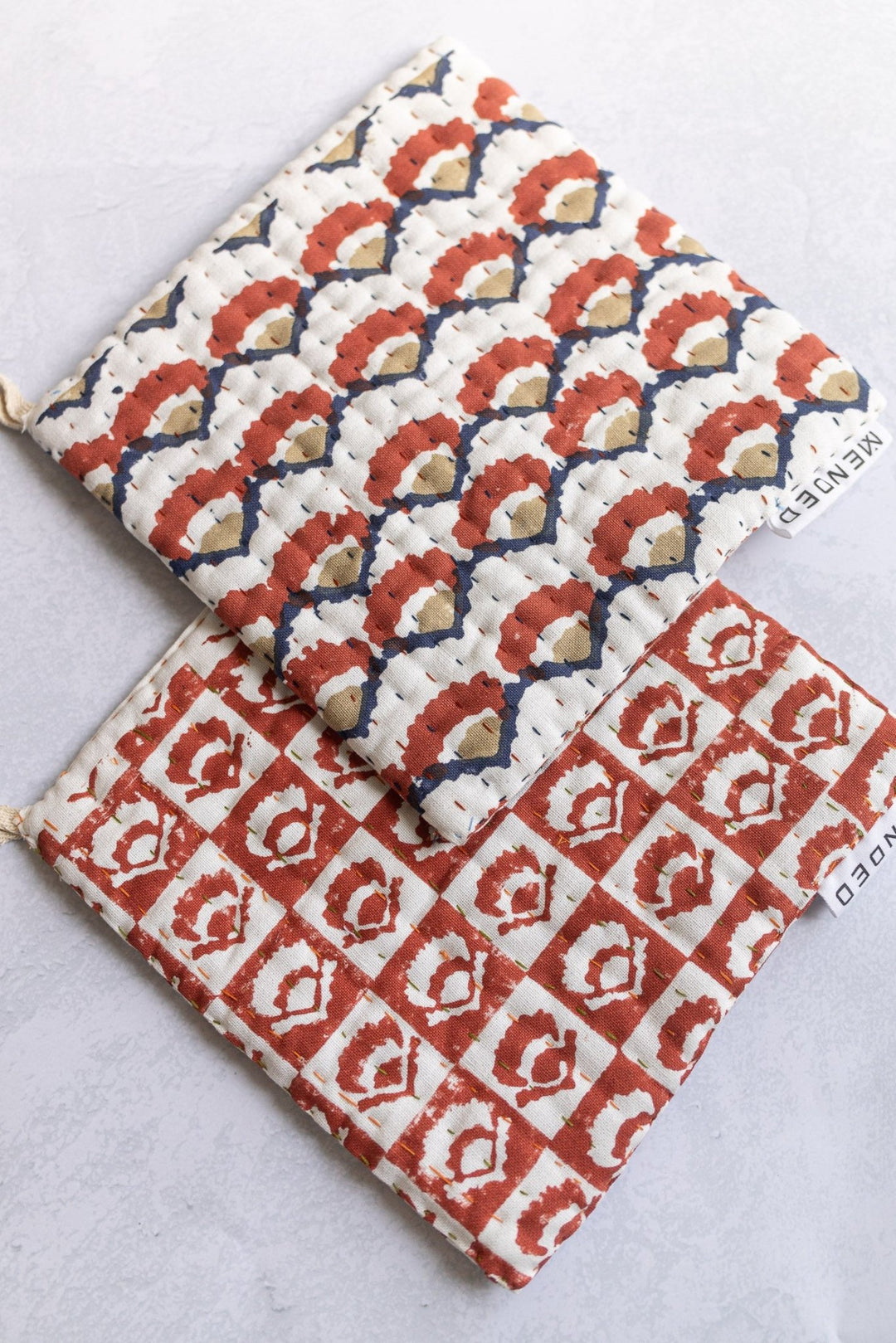 Pot Holder Set - Modern & Checkered Poppy - The Mended Company