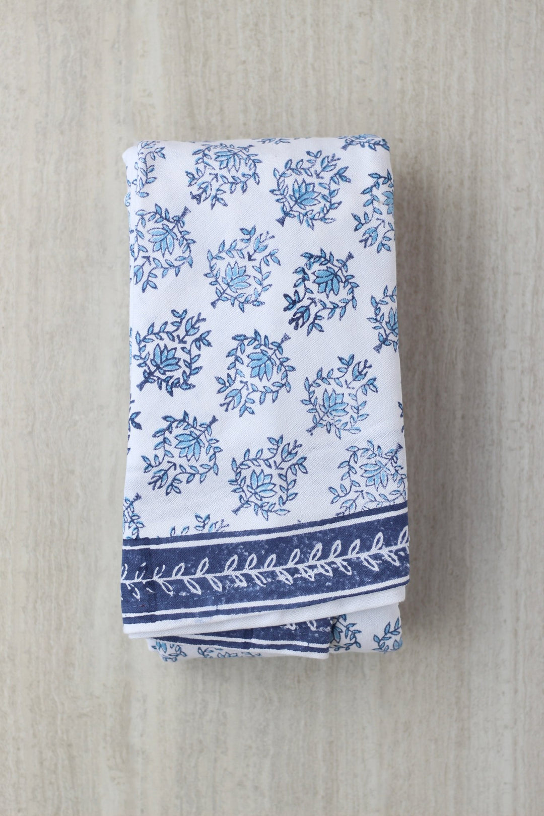 Round Tablecloth - Lotus, Uniform Blue & Navy - The Mended Company