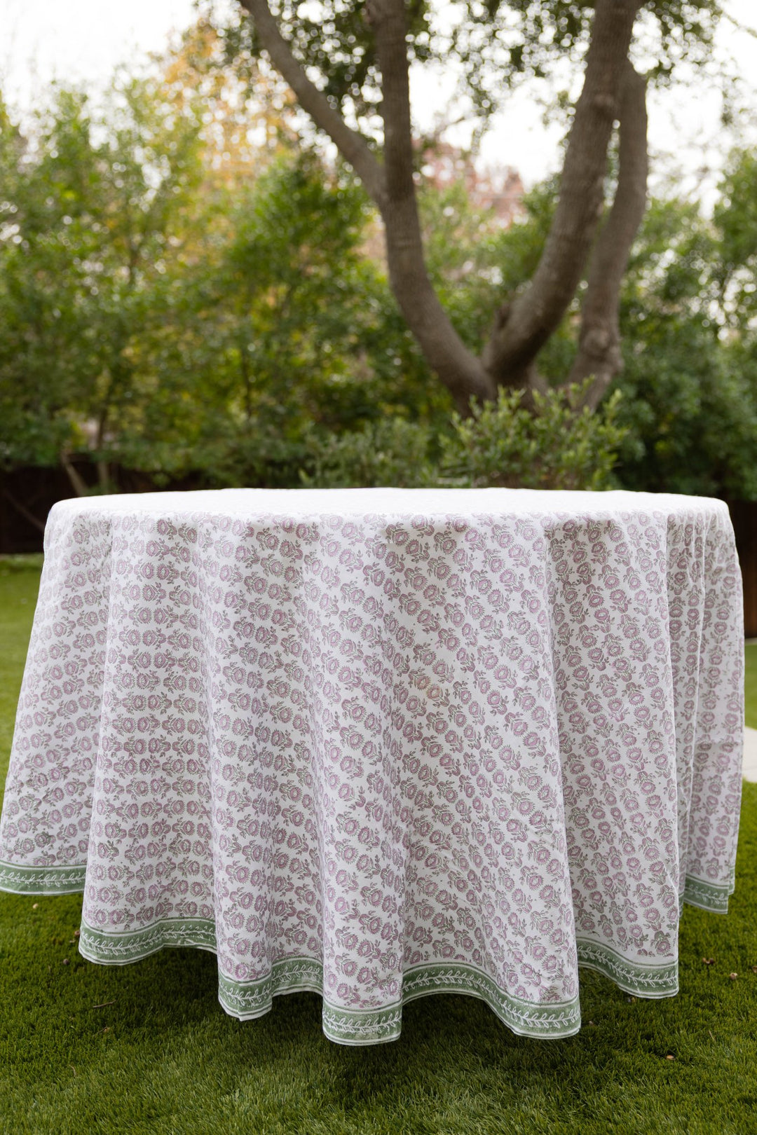 Round Tablecloth - Protea, Sage & Lilac - The Mended Company