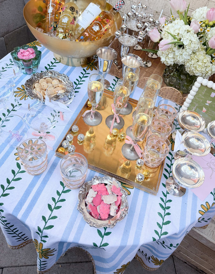 Round Tablecloth - The Elle, Evergreen & Mustard - The Mended Company