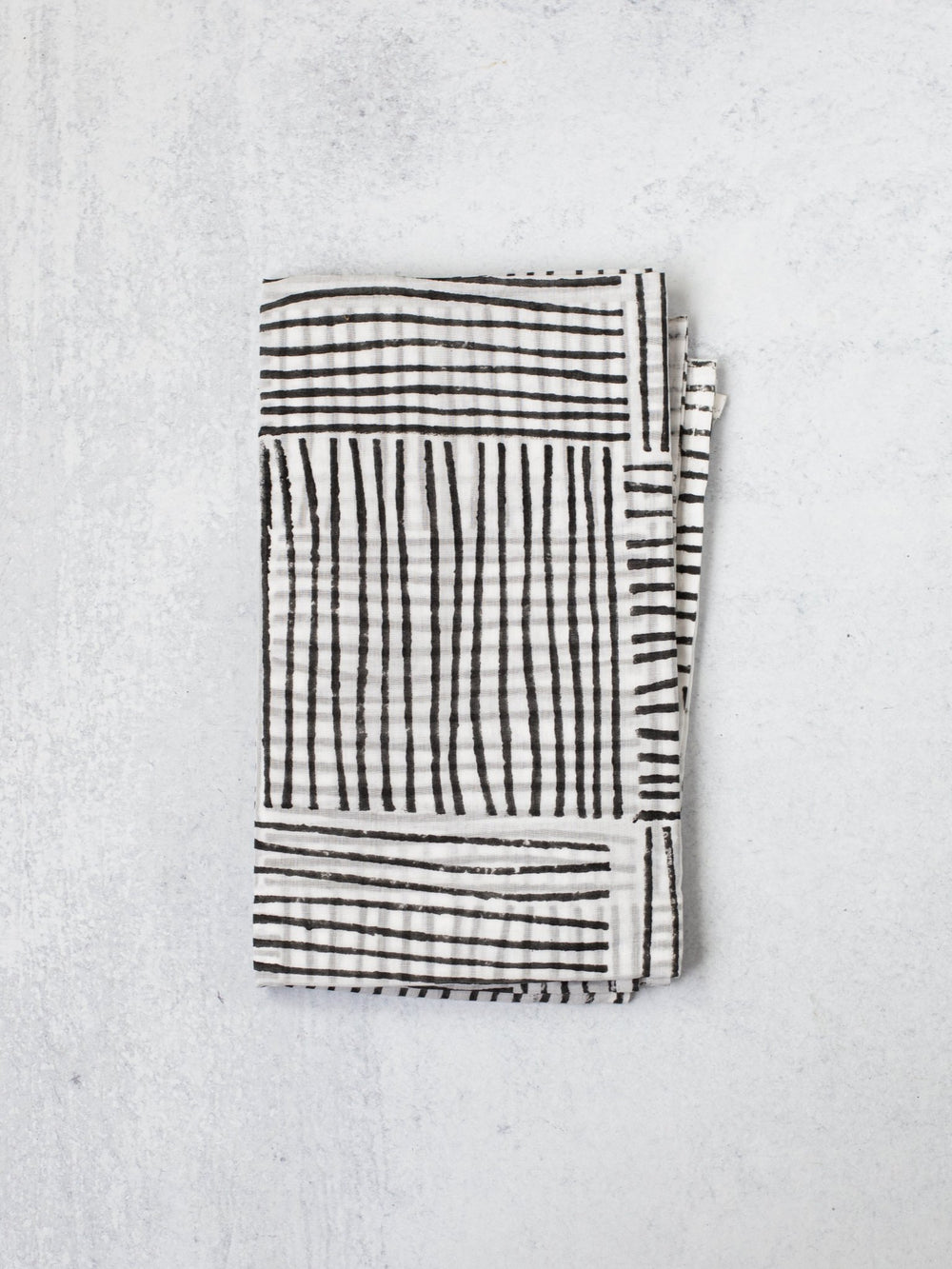 Sarong - Ivory Striped, Black - The Mended Company