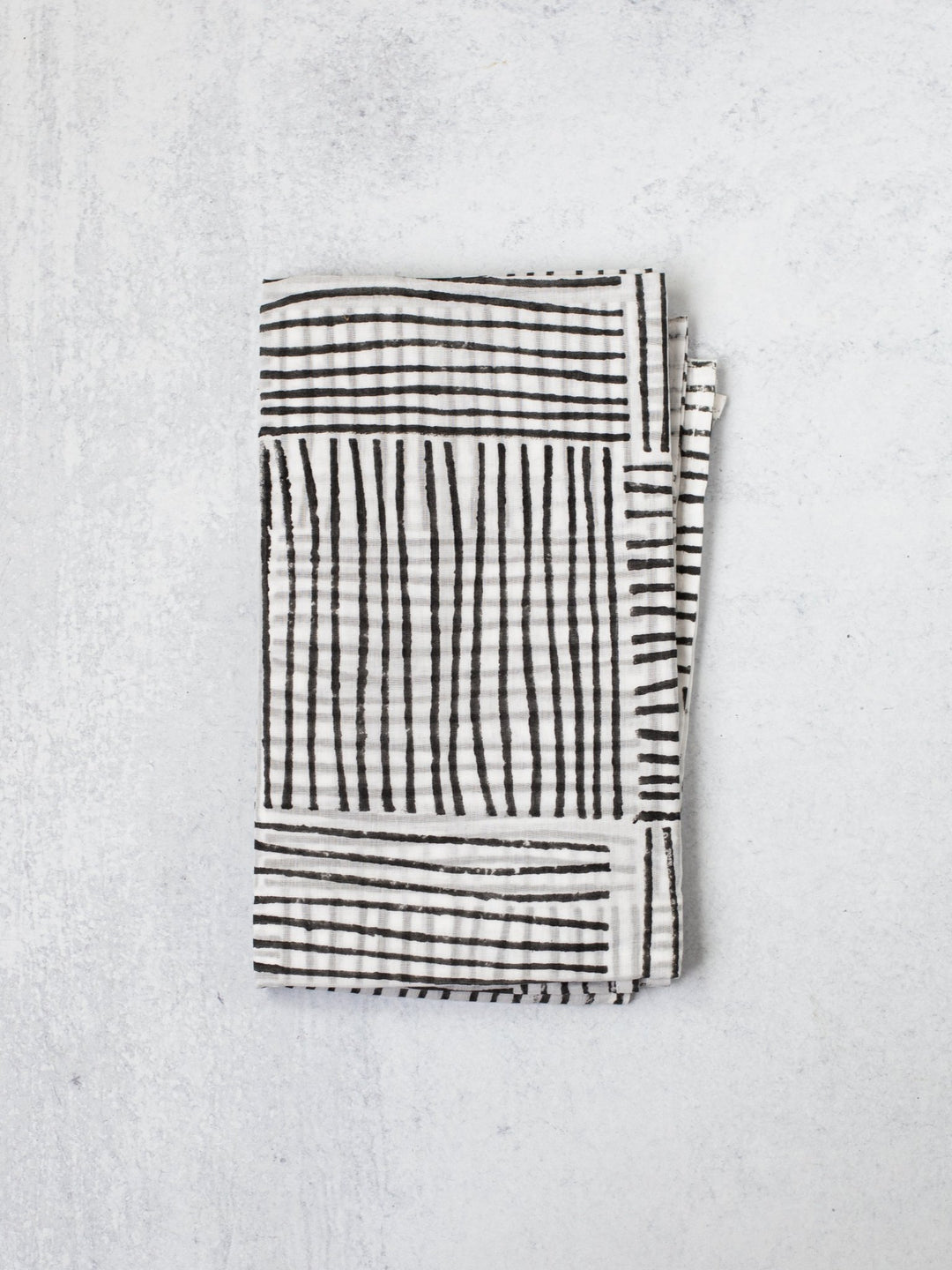 Sarong - Ivory Striped, Black - The Mended Company