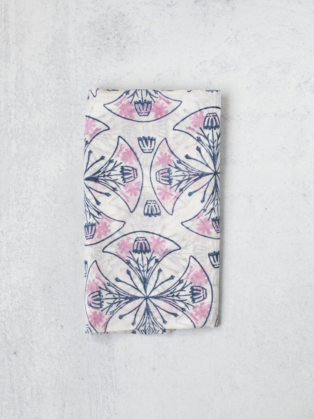 Sarong - Ivory Voile - Mosaic, Navy &amp; Lilac - The Mended Company