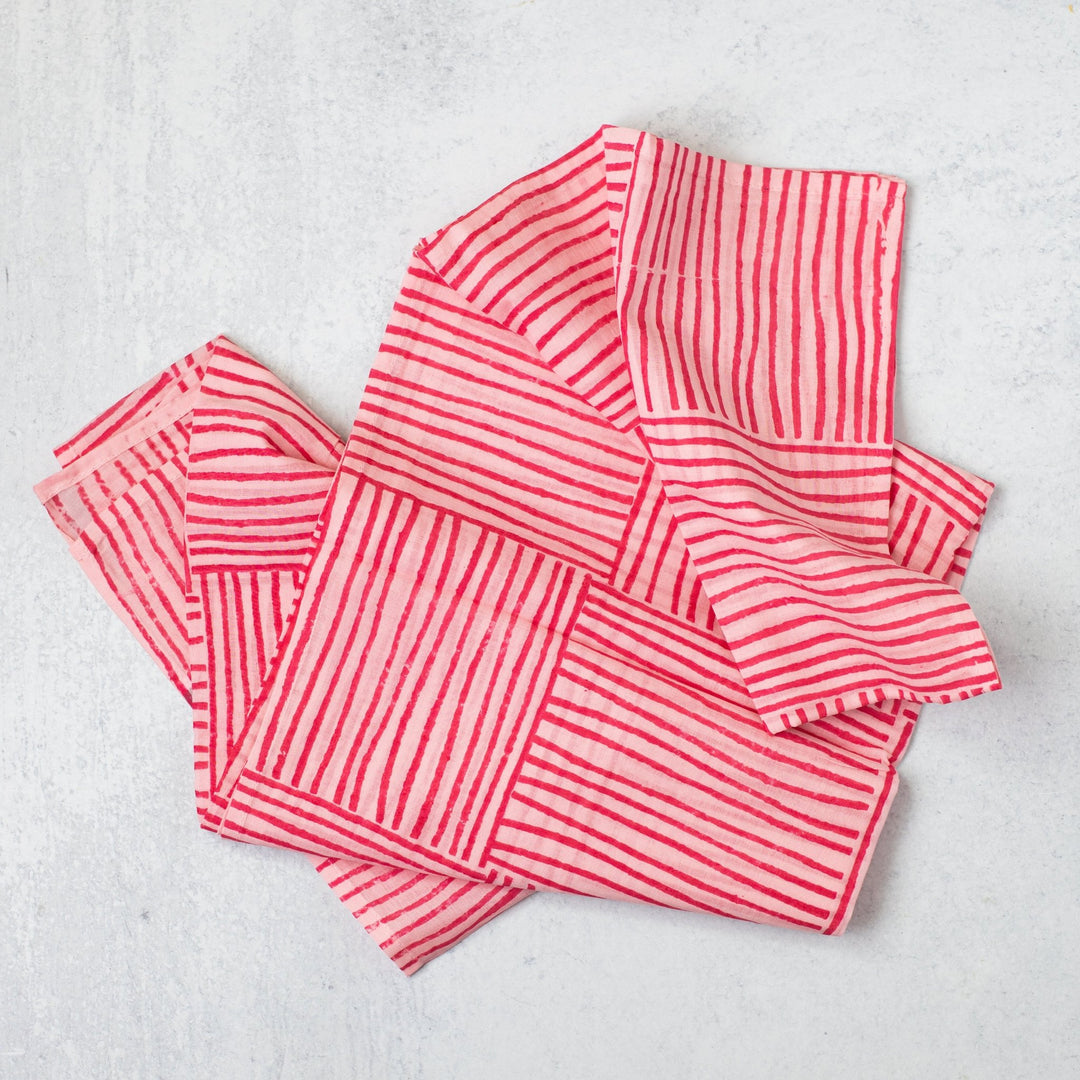 Sarong - Stripe, Pink - The Mended Company