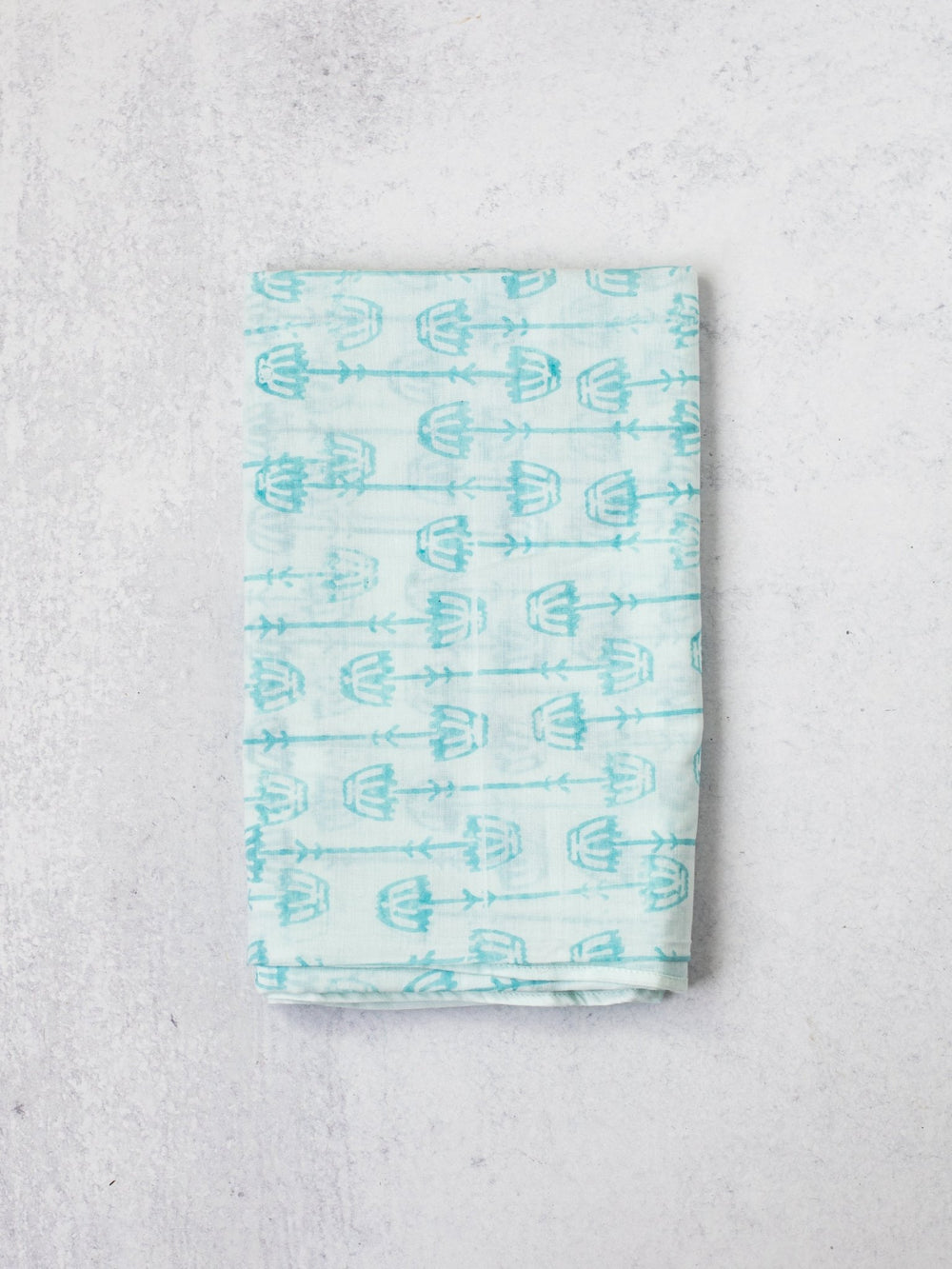 Sarong - Voile Teal - Mosaic Flower, Saltwater - The Mended Company