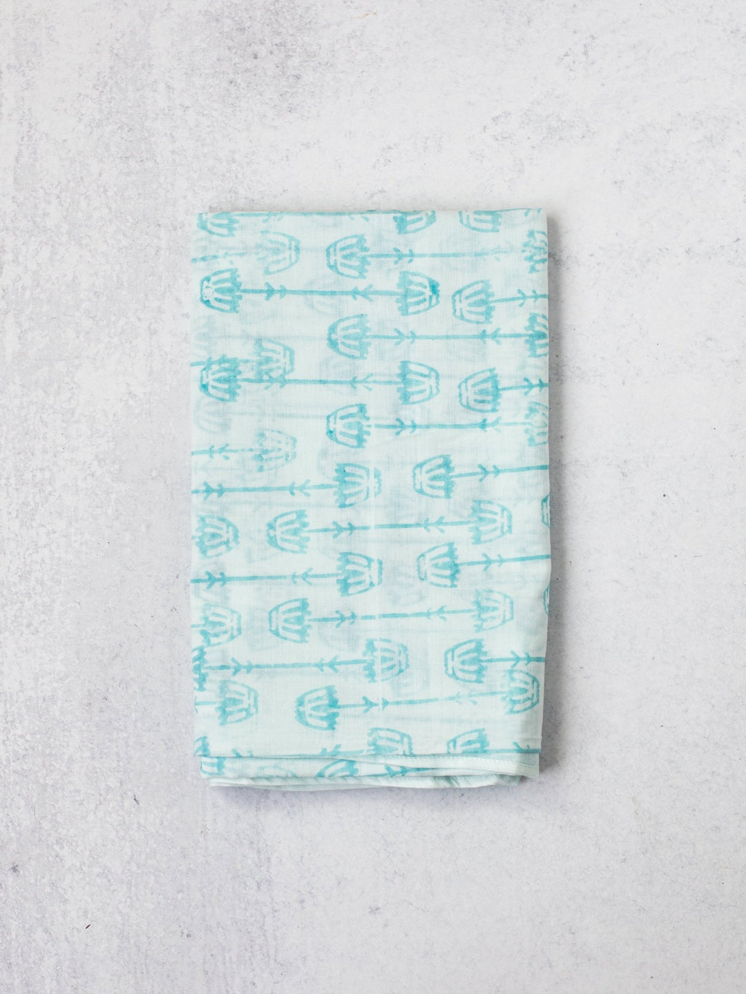 Sarong - Voile Teal - Mosaic Flower, Saltwater - The Mended Company