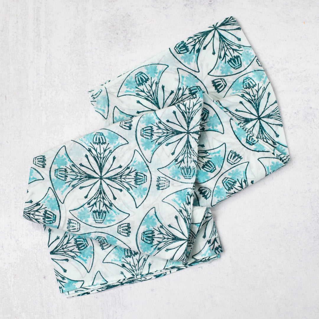 Sarong - Voile Teal - Mosaic, Midnight & Saltwater - The Mended Company