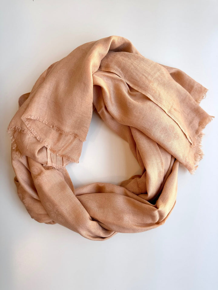 Scarf - Caramel with White Dogwood - The Mended Company