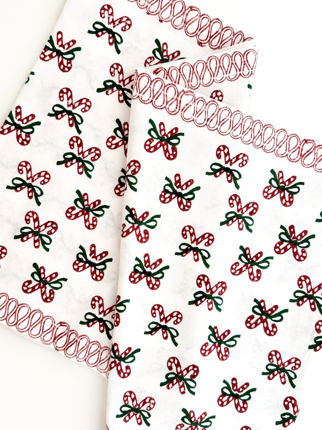 Table Runner - Candy Cane, Evergreen &amp; Red - The Mended Company