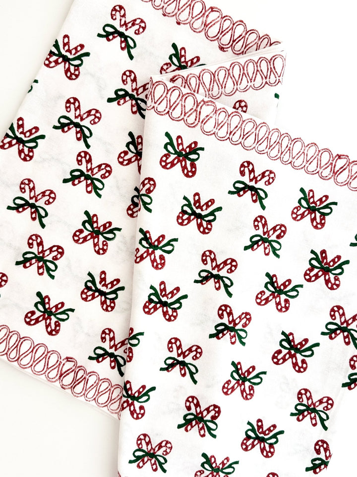 Table Runner - Candy Cane, Evergreen &amp; Red - The Mended Company