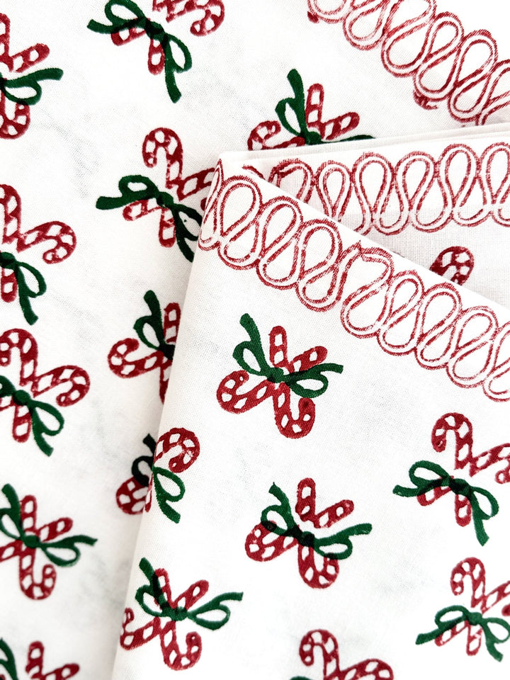 Table Runner - Candy Cane, Evergreen &amp; Red - The Mended Company