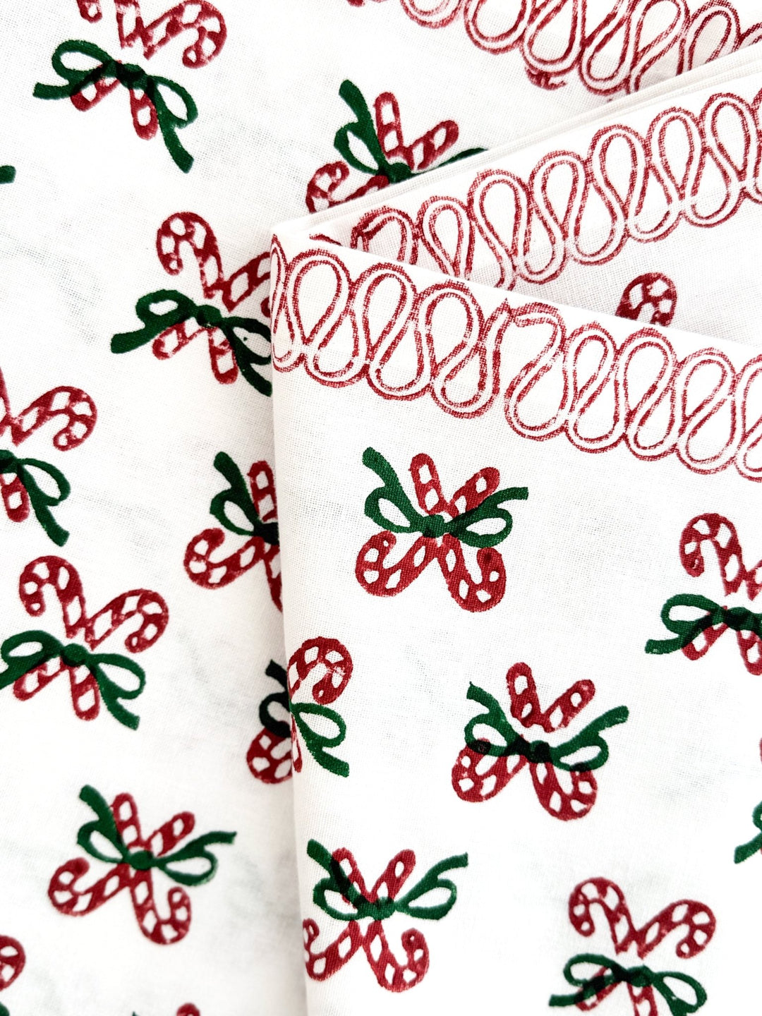 Table Runner - Candy Cane, Evergreen &amp; Red - The Mended Company