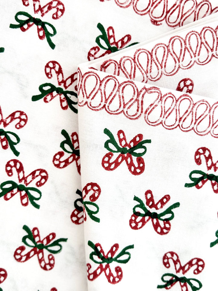 Table Runner - Candy Cane, Evergreen &amp; Red - The Mended Company