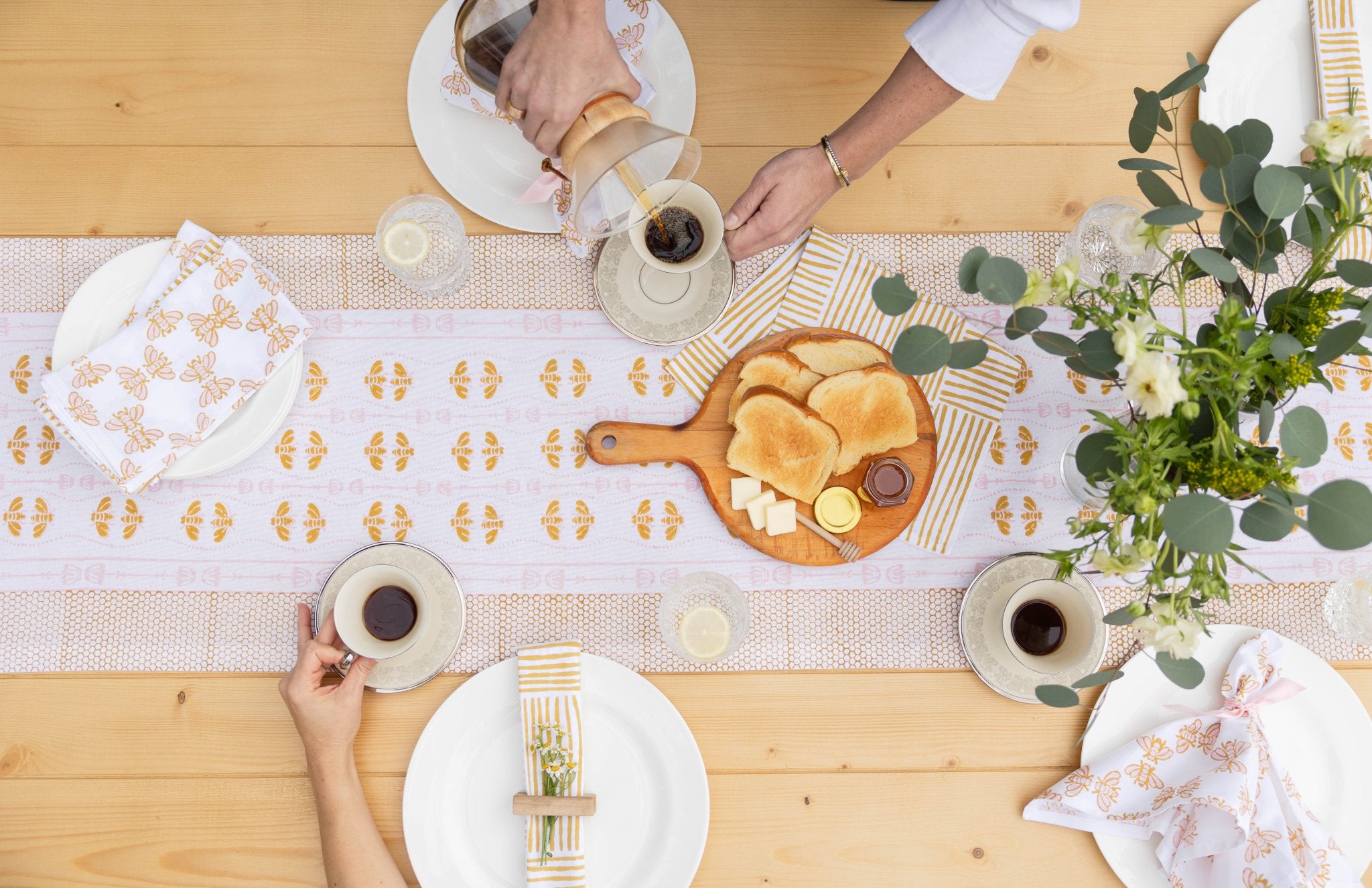 Table Runner - Honeybee - Rose & Mustard - The Mended Company