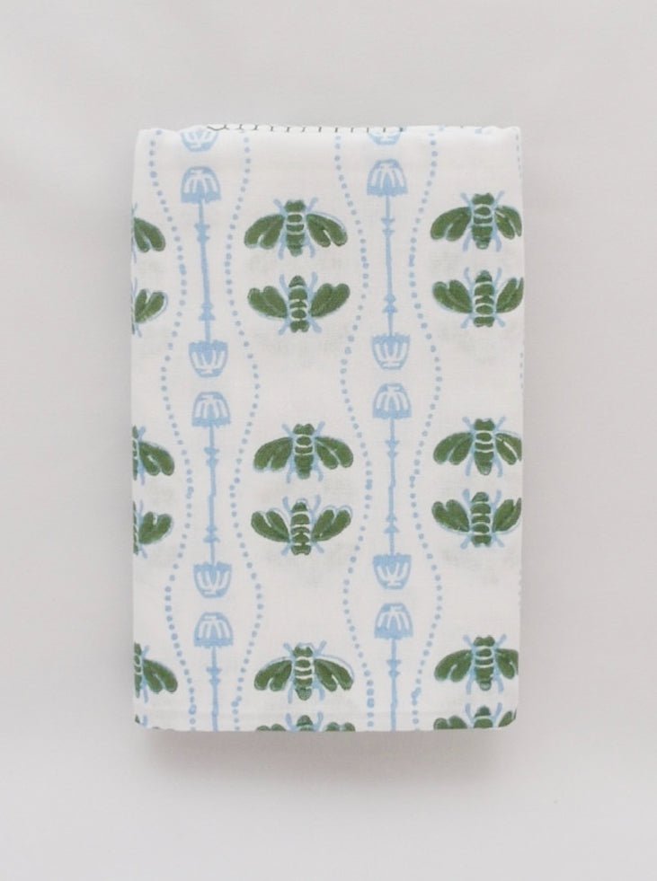 Table Runner - Honeybee - Uniform Blue &amp; Sage - The Mended Company