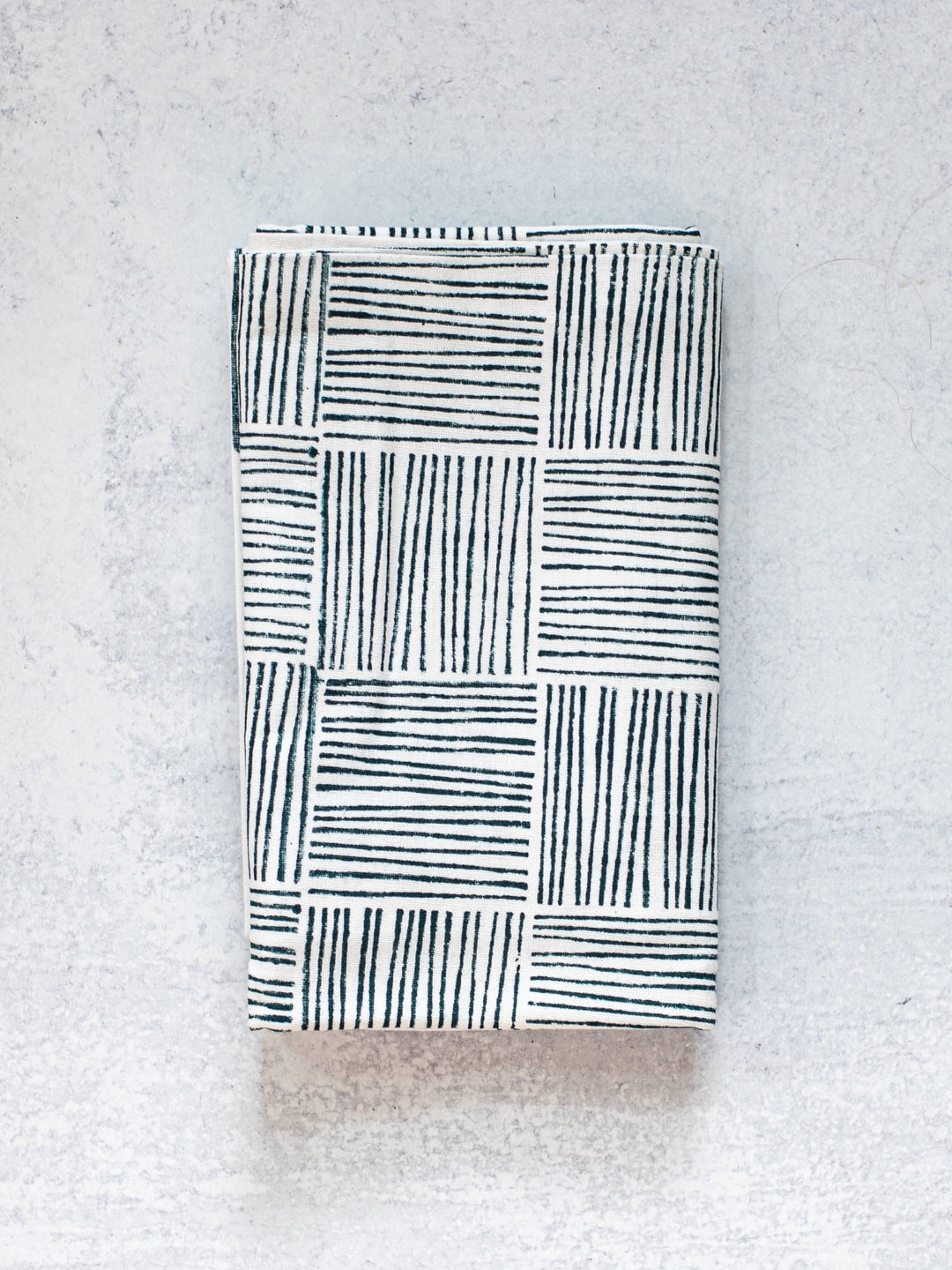 Table Runner (Ivory) - Striped, Midnight - The Mended Company