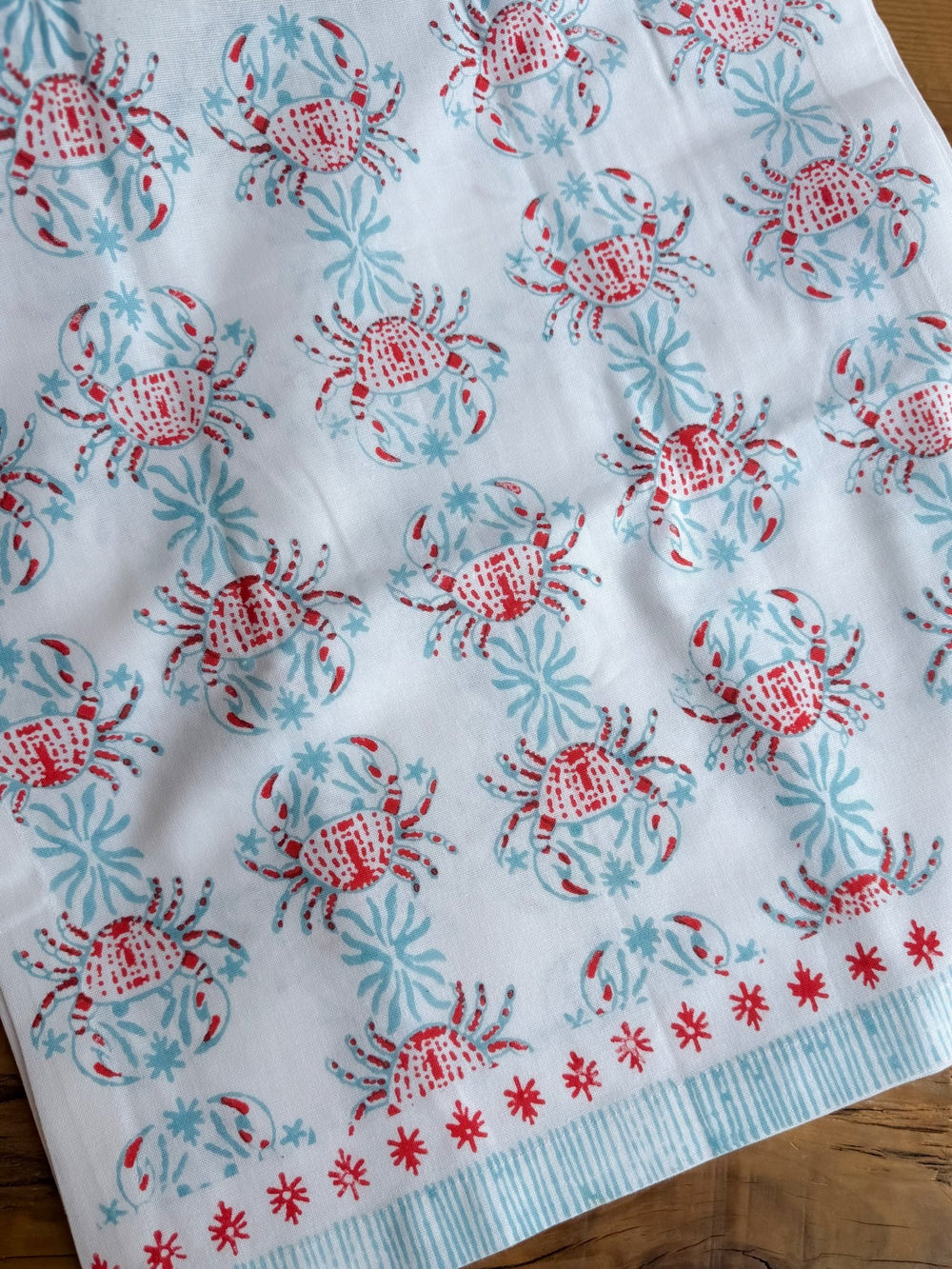 Table Runner - King Crab - Saltwater & Poppy - The Mended Company