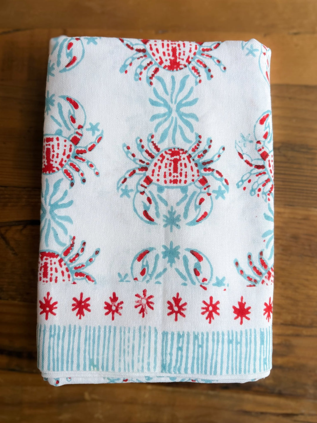 Table Runner - King Crab - Saltwater & Poppy - The Mended Company