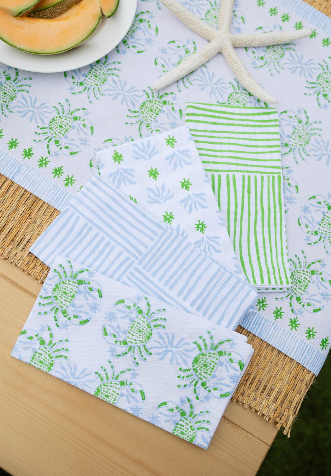 Table Runner - King Crab - Uniform Blue &amp; Vine - The Mended Company