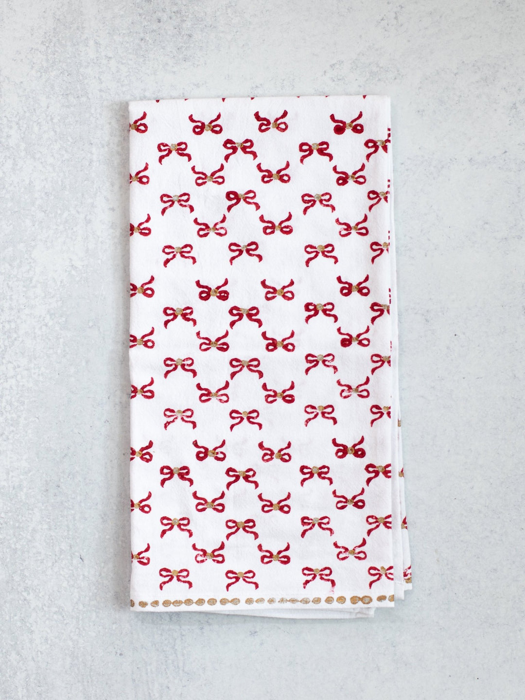 Table Runner - Lattice Bow, Red & Gold - The Mended Company