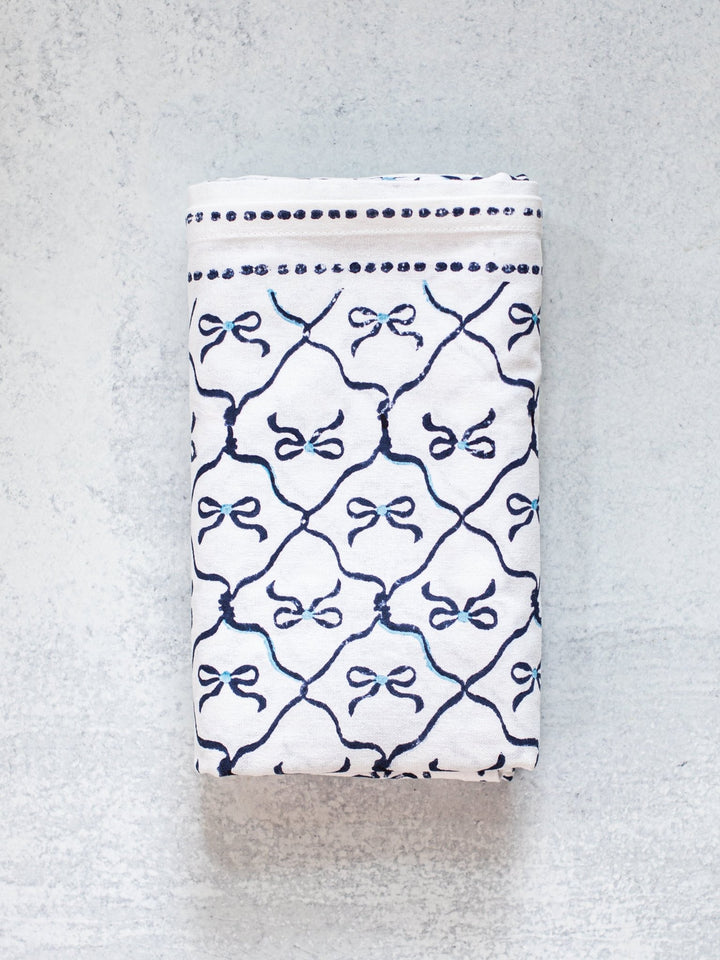 Table Runner - Lattice Bow, Uniform Blue & Navy - The Mended Company