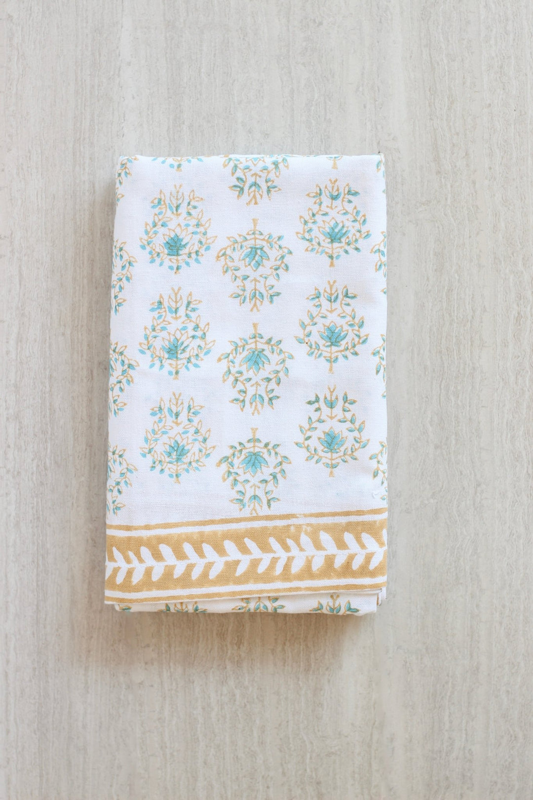 Table Runner - Lotus, Saltwater & Sand (Sand Border) - The Mended Company
