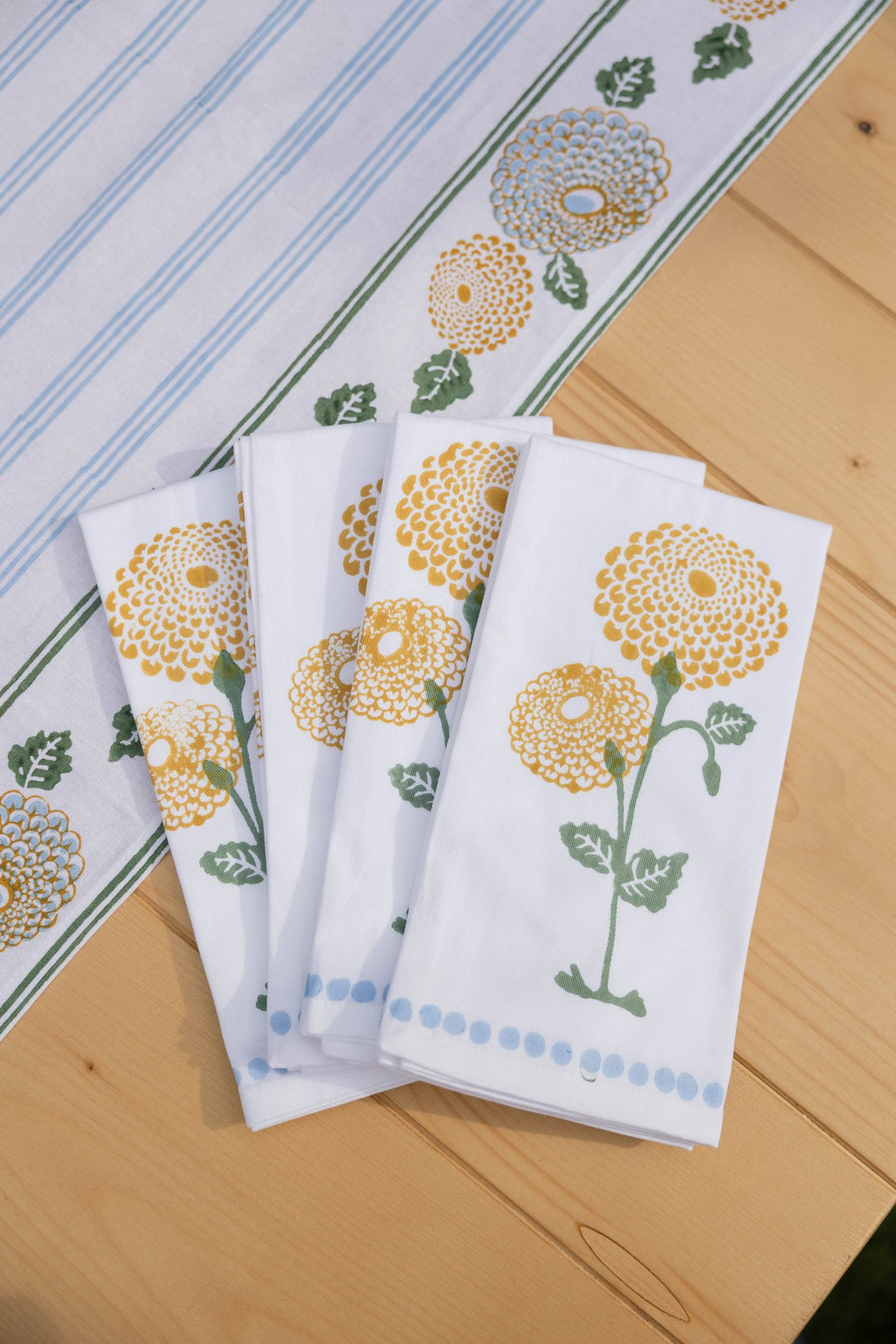 Table Runner - Marigold - Uniform Blue - The Mended Company