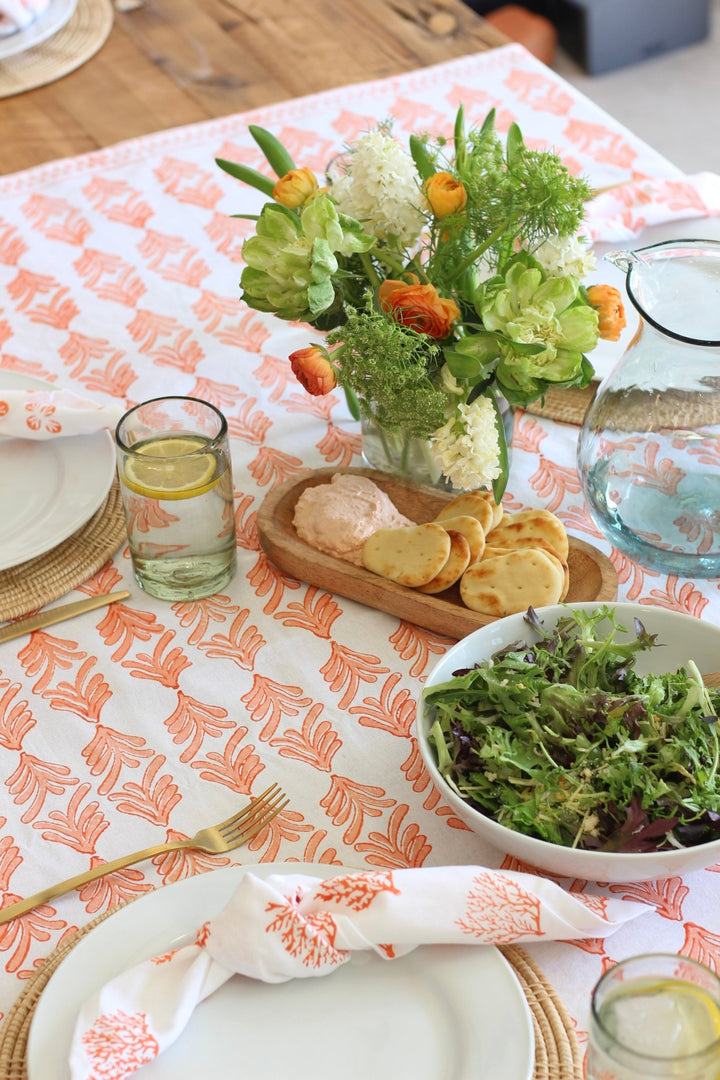 Table Runner - Palmetto, Orange &amp; Melon - The Mended Company