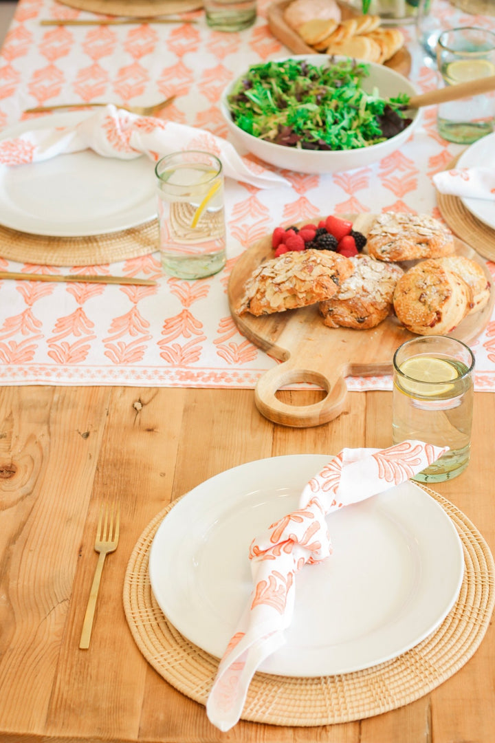 Table Runner - Palmetto, Orange &amp; Melon - The Mended Company