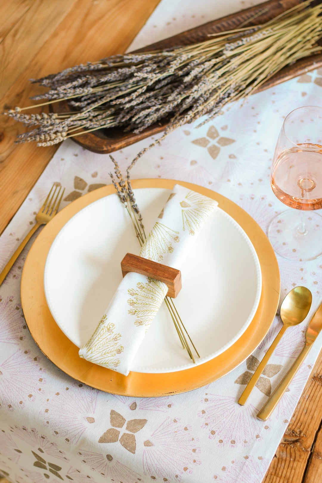 Table Runner - Peacock, Lilac & Gold - The Mended Company