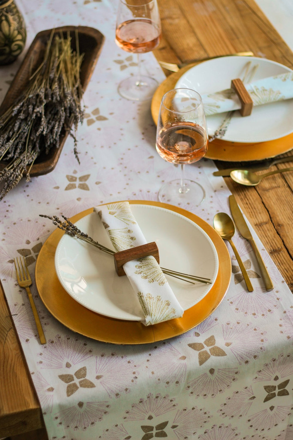 Table Runner - Peacock, Lilac & Gold - The Mended Company
