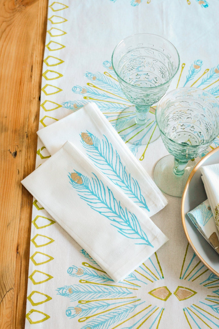 Table Runner - Peacock, Surf & Cactus - The Mended Company