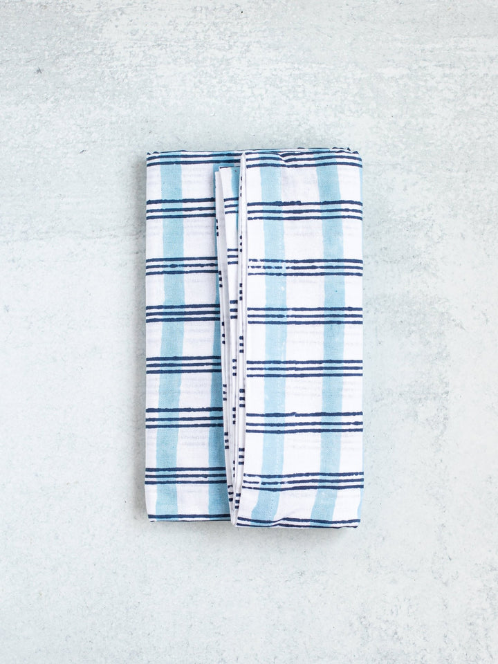 Table Runner - Plaid, Navy & Uniform Blue - The Mended Company