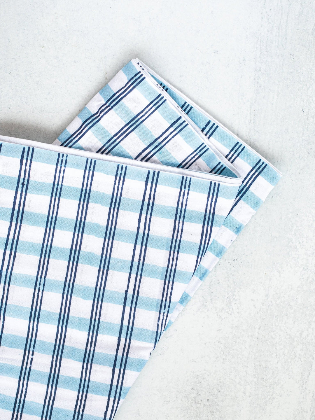 Table Runner - Plaid, Navy & Uniform Blue - The Mended Company