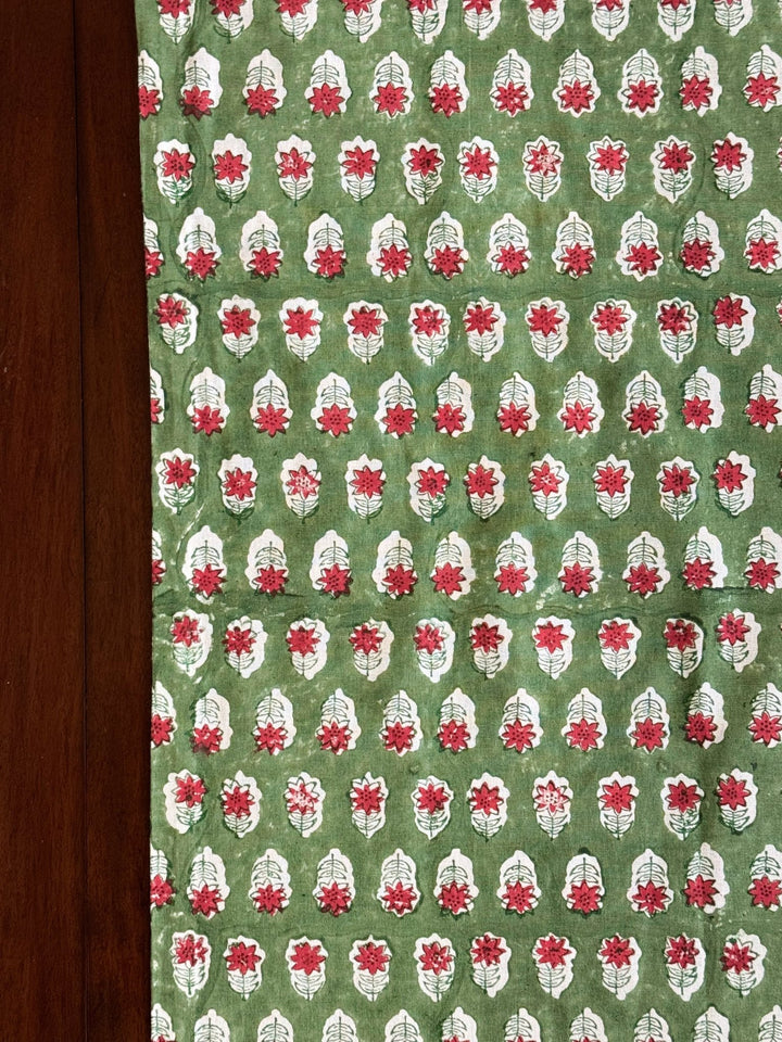 Table Runner - Poinsettia, Red & Sage - The Mended Company