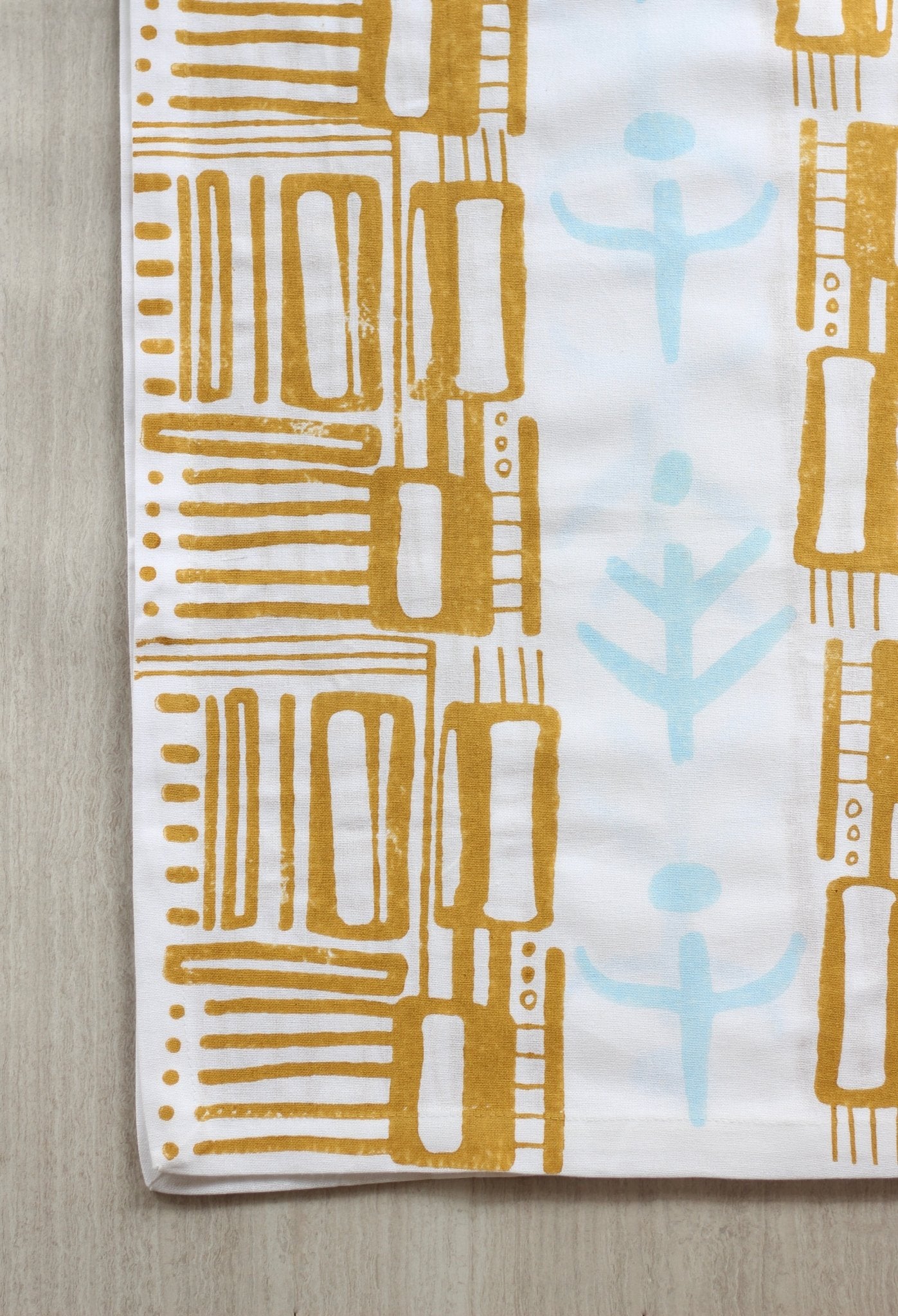 Table Runner - Riley, Mustard & Sky Blue – The Mended Company