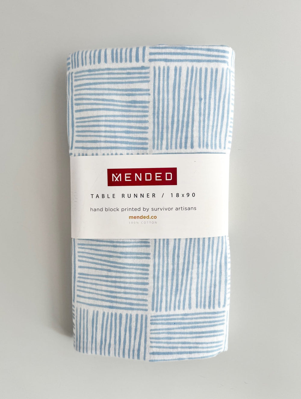 Table Runner - Stripe, Uniform Blue - The Mended Company
