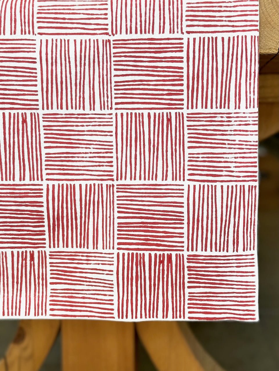Table Runner - Striped, Red - The Mended Company