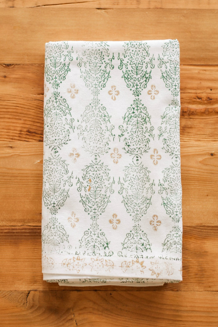 Table Runner - Vara Dogwood, Evergreen & Gold - The Mended Company